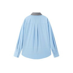 Women's Oversized Shirt with Contrast Collar