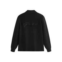 Men's Embroidered Collar Knit Cardigan