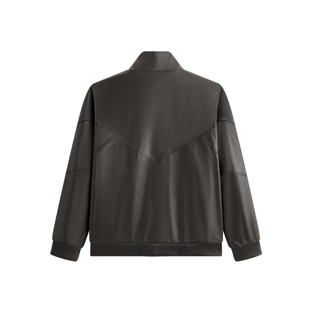 Men's Brown Stand-Collar Leather Jacket
