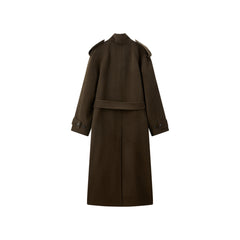 Women's Double-Breasted Trench-Style Cashmere Coat