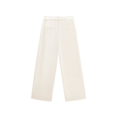 Women's Wide-Leg Pants with Self-Fabric Belt