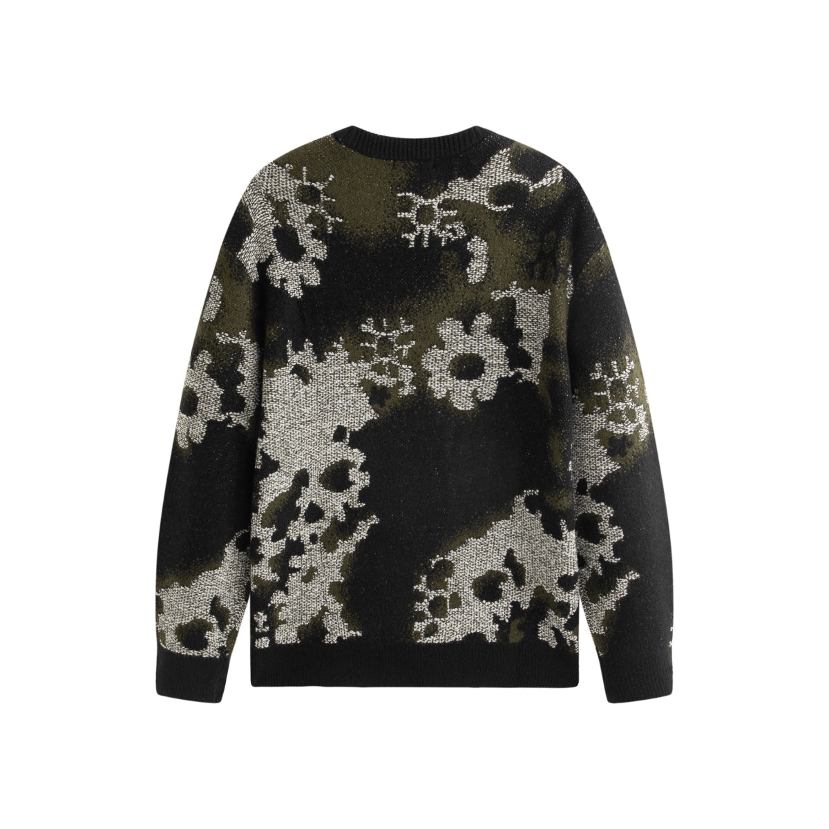 Men's Allover Contrast Floral Jacquard Sweater
