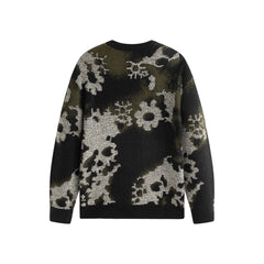 Men's Allover Contrast Floral Jacquard Sweater