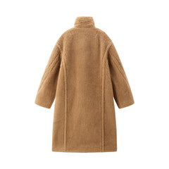 Women's Oversized Alpaca Textured Coat