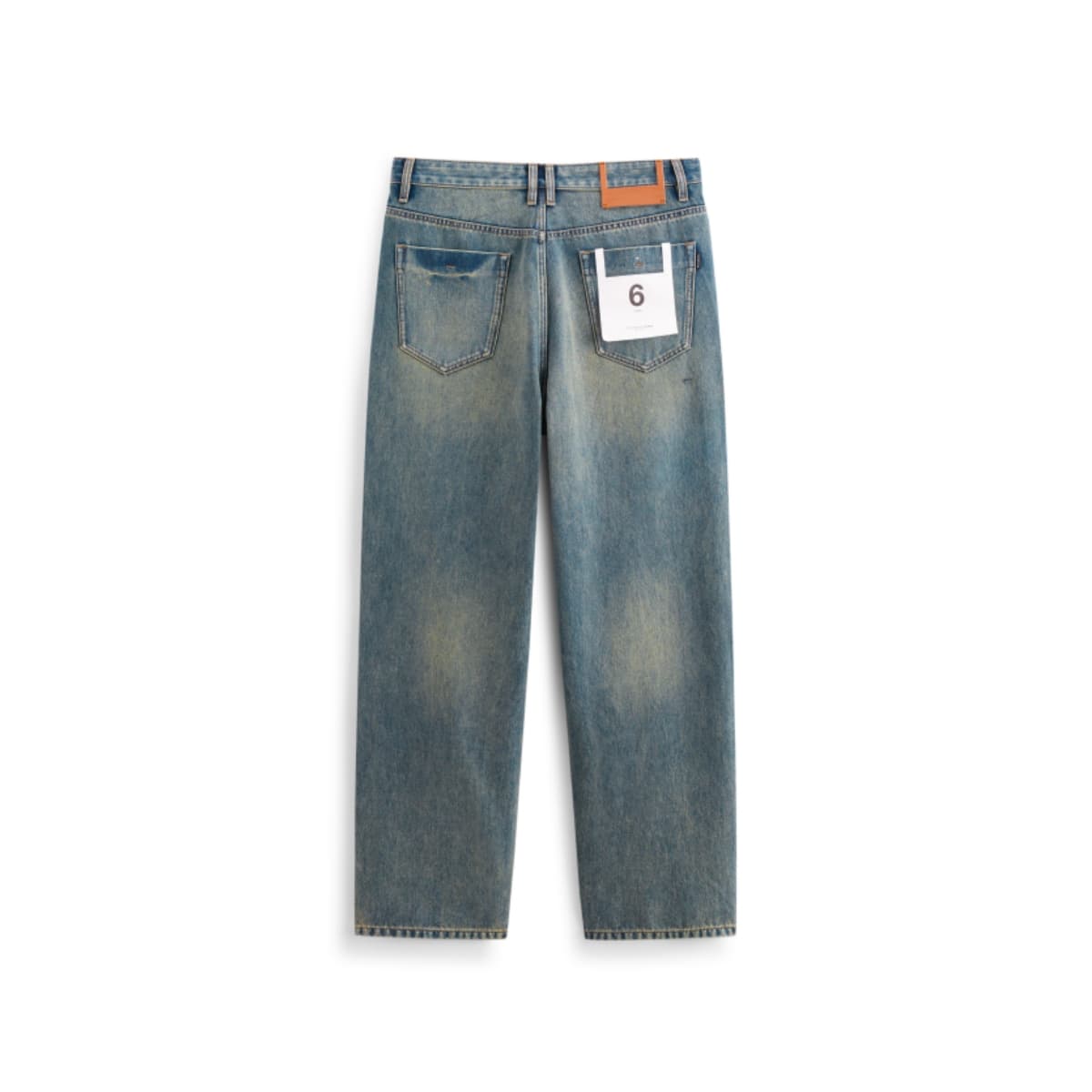 Men's Contrast Distressed Wide-Leg Jeans