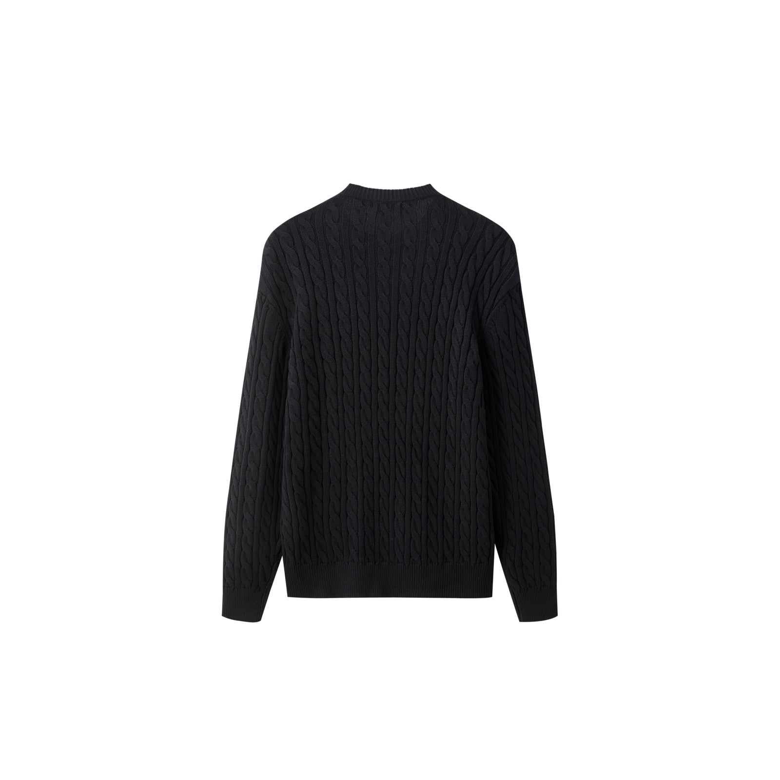 Men's Embroideried Cable-Knit Pullover