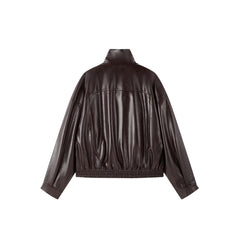 Women's Textured PU Oversized Jacket