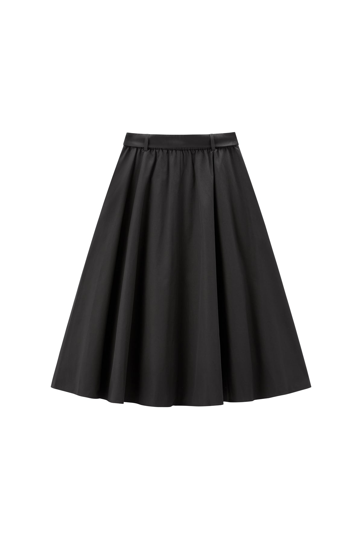Women's High-Waisted Cotton A-Line Flared Skirt