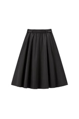 Women's High-Waisted Cotton A-Line Flared Skirt