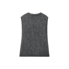 Women's Wool-Blend Vest with Detachable Metal Detail
