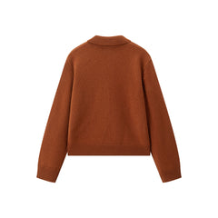 Women's Pure Wool Solid Knit Cardigan