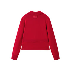 Women's Wool-Blend Polo Cardigan Set