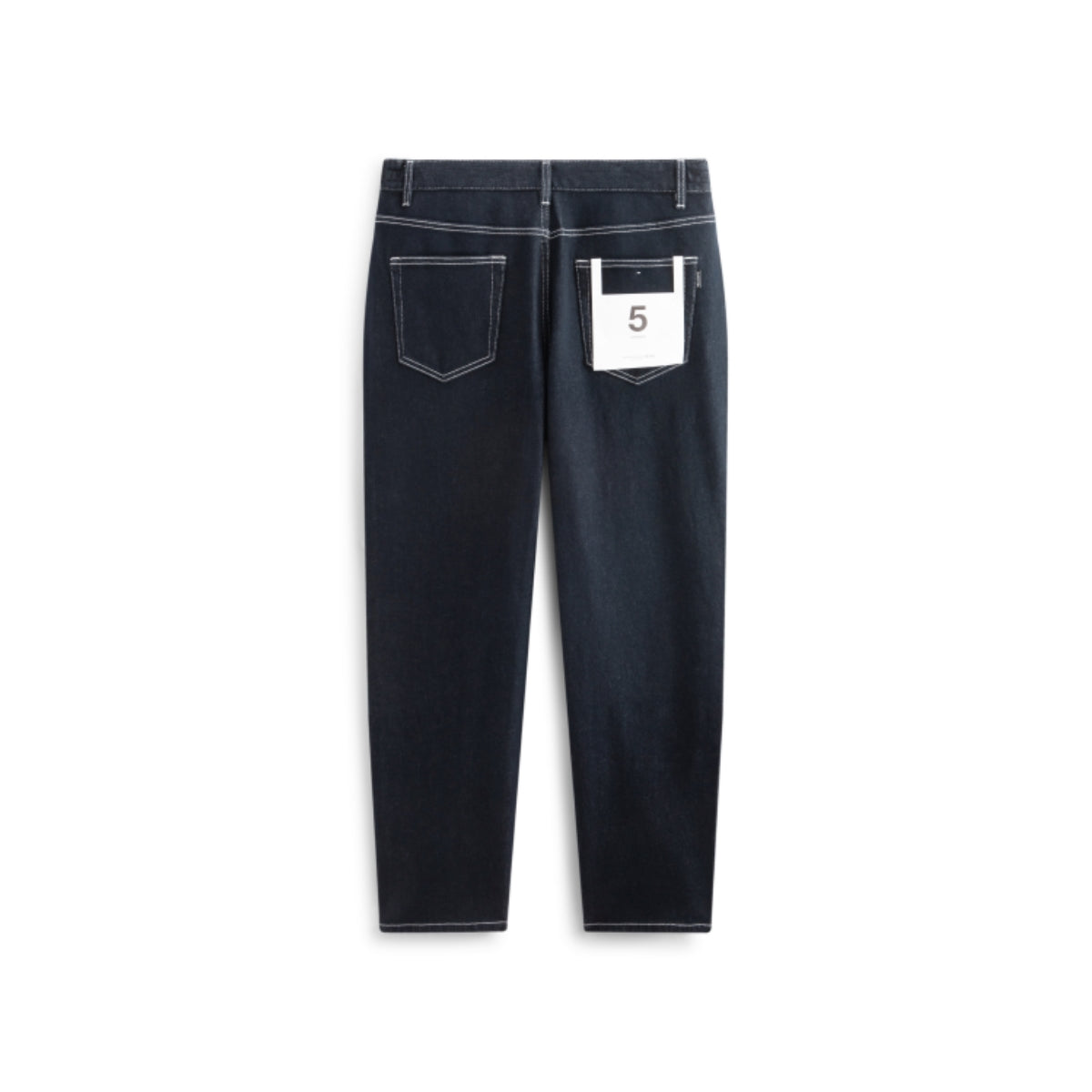 Men's Warm Contrast-Stitch Straight Jeans