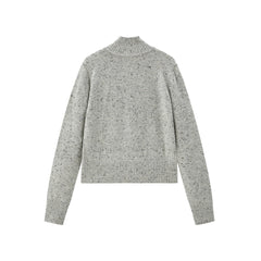 Women's Wool-Blend Mock-Neck Knit Cardigan