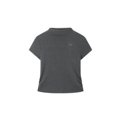 Women's Cropped Slim-Fit Antibacterial Mock-Neck T-Shirt