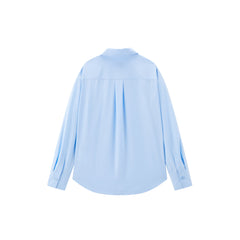 Women's Blue Modal Slim Fit Long-Sleeve Shirt