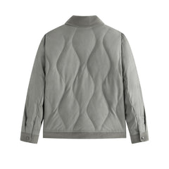 Men's Layered-Look Corduroy-Panel Down Jacket