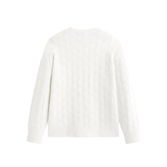 Men's Solid Cable-Knit Crewneck Sweater