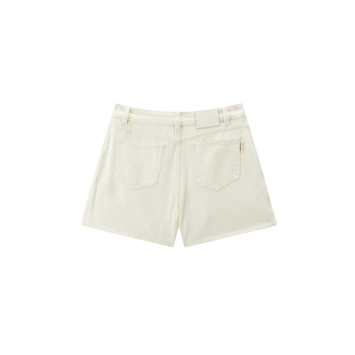 Women's Beige High-Waisted Denim Skort