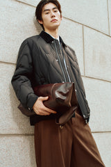 Men's Down Jacket with Corduroy Collar