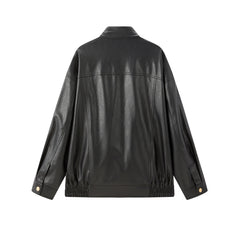 Women's Oversized Vintage Matte PU Jacket