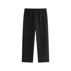 Men's Black Relaxed Curved-Leg Sweatpants