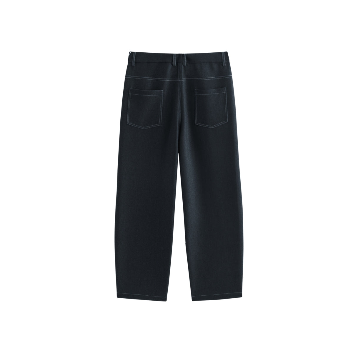 Men's Vintage Contrast-Stitched Wide-Leg Faux Denim Pants