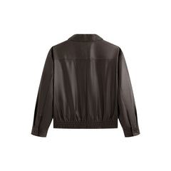 Men's Short Brown Leather Jacket