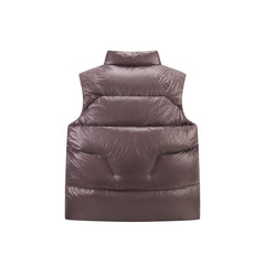 Men's Drawstring Down Vest with Contrast Details