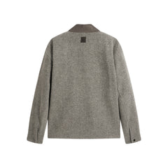 Men's Tweed Tailored Jacket with Faux Suede Collar