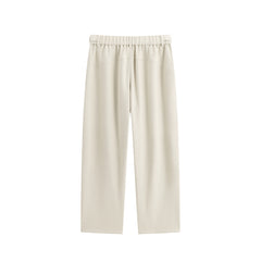 Men's Beige Textured Wide-Leg Sweatpants