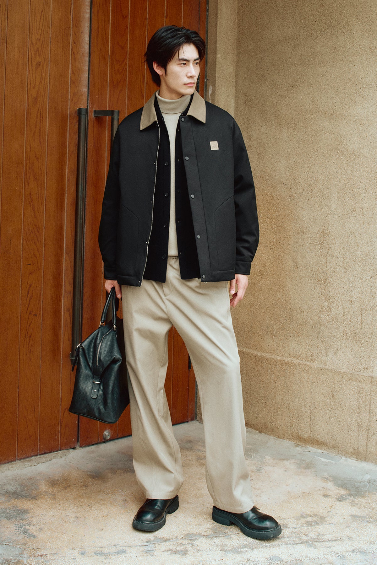 Men's Utility Down Jacket with Contrast Details