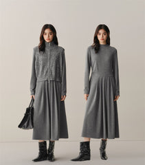 Women's Wool-Blend Knit Dress Two-Piece Set