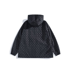 Men's Allover Jacquard Oversized Hooded Jacket
