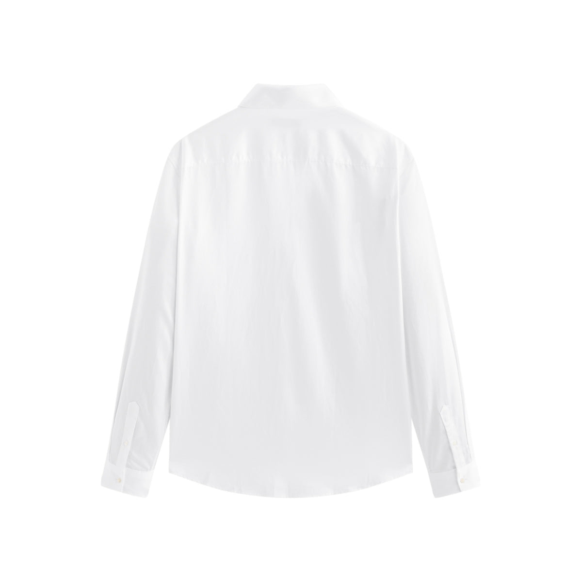 Men's Slim-Fit White Long-Sleeve Shirt