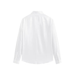 Men's Slim-Fit White Long-Sleeve Shirt