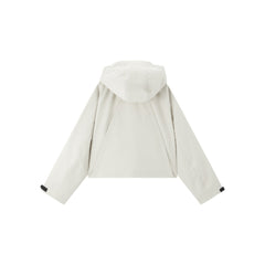 Women's Boxy Cropped Outdoor Hooded Jacket