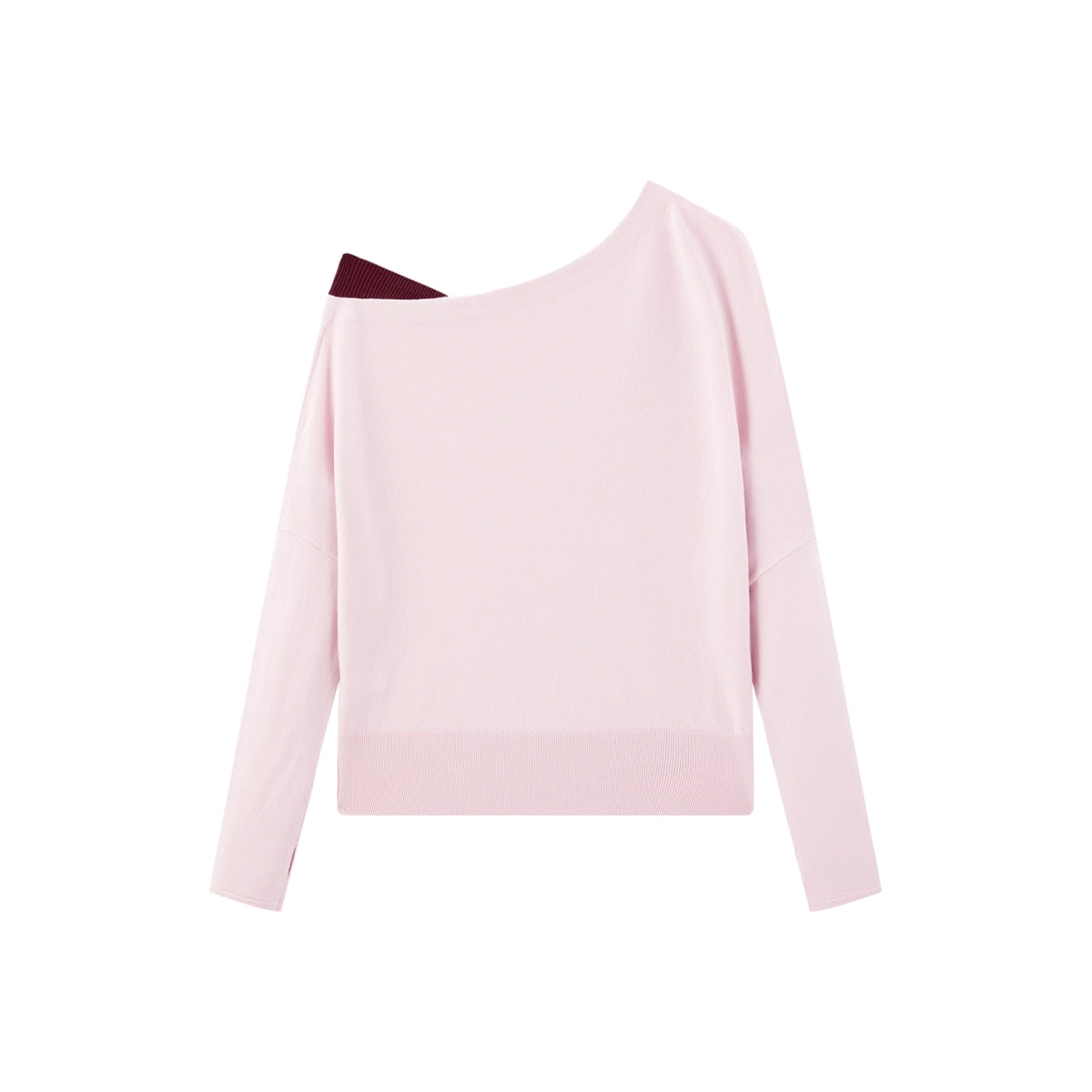Women's Asymmetric Colorblock Collar Knit Sweater
