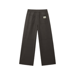 Women's Wide-Leg Casual Pants with Patch Detail