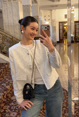 Women's Short Tweed Knit Jacket