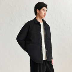 Men's Spliced Quilted Textured Puffer Jacket