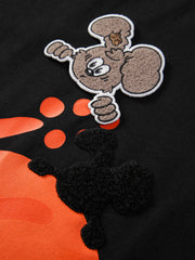 Men's American-style Color-block Printed T-shirt