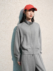 Women's Air-Layer Stand-Collar Zip-Up Sweatshirt