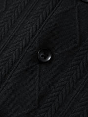 Men's Textured Jacquard Knit Polo Shirt