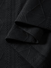 Men's Textured Jacquard Knit Polo Shirt
