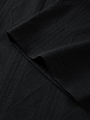 Men's Textured Jacquard Knit Polo Shirt