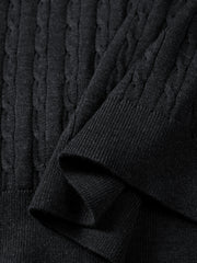 Men's Old Money Style Knitted Cable-Knit Polo Shirt