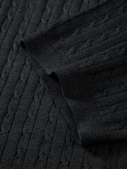 Men's Old Money Style Knitted Cable-Knit Polo Shirt