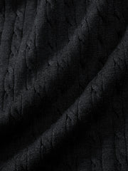 Men's Old Money Style Knitted Cable-Knit Polo Shirt