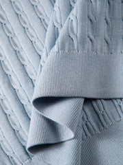 Men's Old Money Style Knitted Cable-Knit Polo Shirt